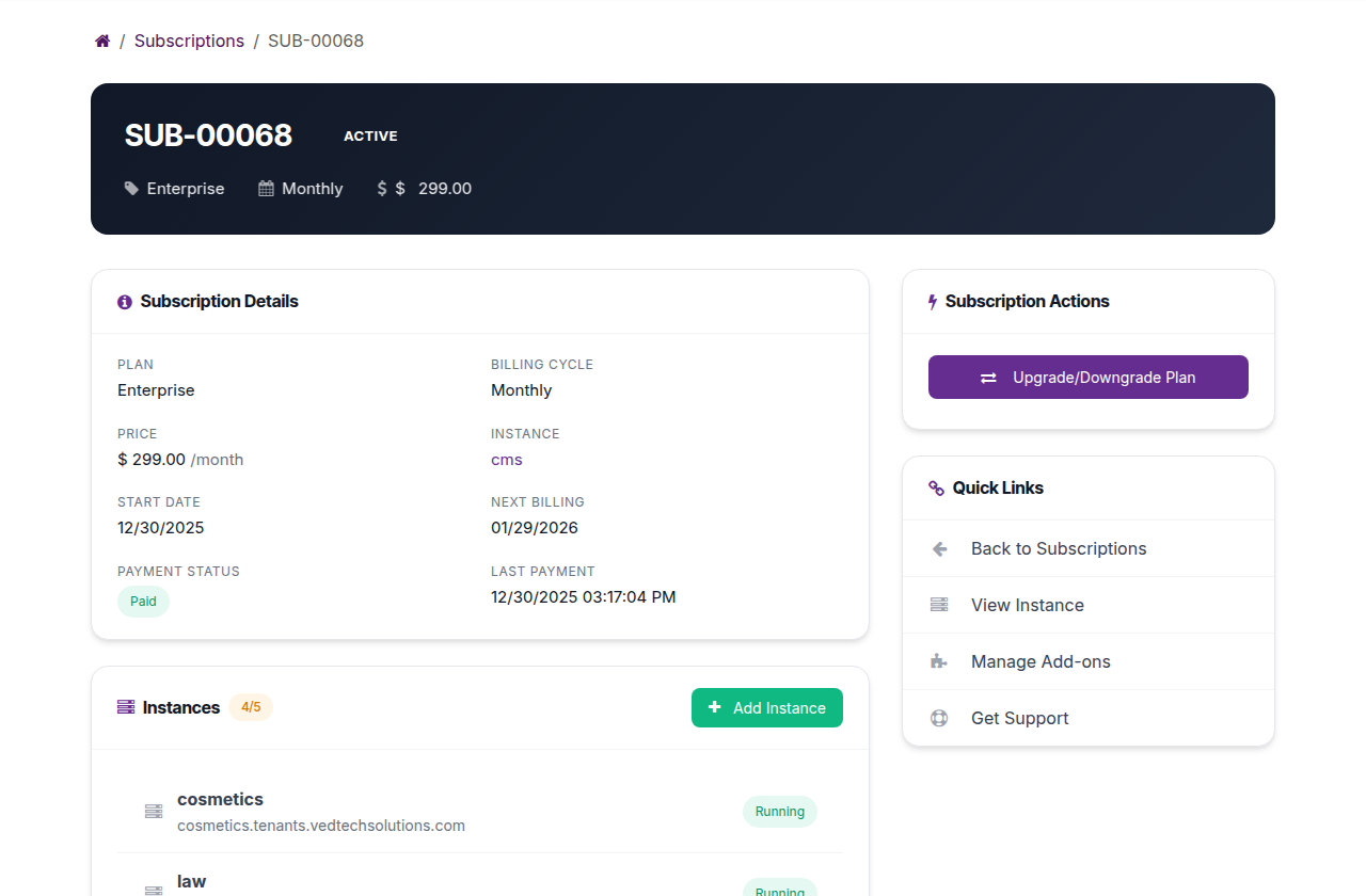 Subscription Detail